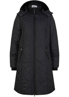 Короткое пальто с ромбовидной стежкой и боковыми молниями Bpc Bonprix Collection, черный