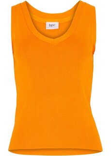 Легкий вязаный топ с v-образным вырезом Bpc Bonprix Collection, оранжевый