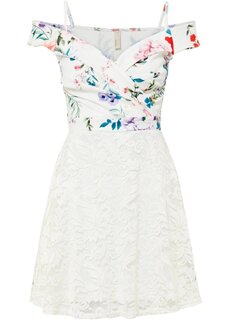 Платье с кружевной юбкой Bodyflirt Boutique, белый