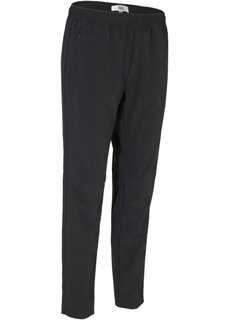 Быстросохнущие спортивные брюки с карманами на молнии без лодыжек Bpc Bonprix Collection, черный