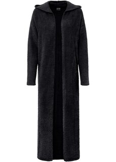 Вязаное пальто из флисовой пряжи Bpc Bonprix Collection, черный