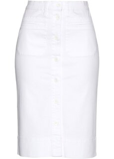 Джинсовая юбка с пуговицами Bpc Selection, белый