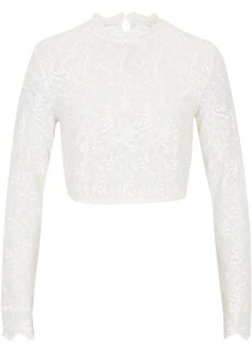 Кружевная блузка с длинными рукавами Bpc Selection Premium, белый