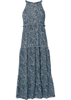 Платье из джерси с воланами Bodyflirt, синий