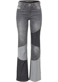Расклешенные джинсы в стиле пэчворк Rainbow, серый