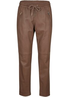 Кожаные спортивные брюки из ягненка наппа Bpc Selection Premium, коричневый