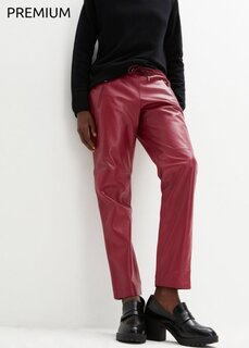 Кожаные спортивные брюки из ягненка наппа Bpc Selection Premium, красный