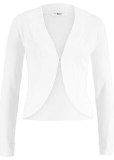 Короткая куртка с вышивкой и длинными рукавами Bpc Bonprix Collection, белый