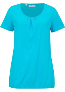 Хлопковая рубашка с короткими рукавами Bpc Bonprix Collection, голубой