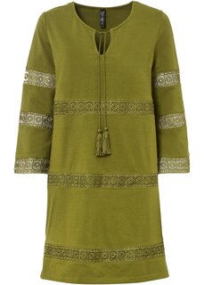Платье из джерси с вышивкой люверсов Rainbow, зеленый