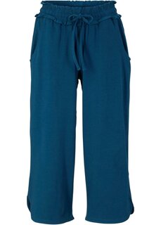 Широкие трикотажные брюки-кюлоты длиной 3/4 с удобным поясом Bpc Bonprix Collection, синий