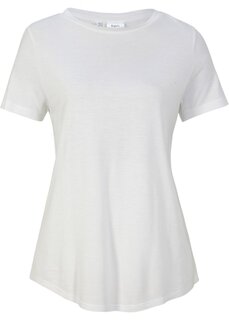 Длинная рубашка из экологически чистой вискозы с закругленным краем Bpc Bonprix Collection, белый