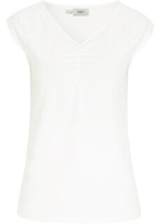 Топ-рубашка с v-образным вырезом Bpc Bonprix Collection, белый