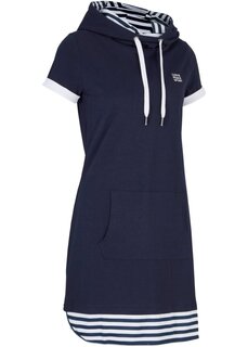 Платье-рубашка из хлопка короткие рукава Bpc Bonprix Collection, синий