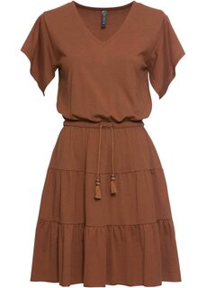 Платье-рубашка с воланами Rainbow, коричневый