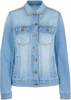Джинсовая куртка с ребристыми вставками по бокам Bpc Bonprix Collection, синий