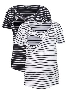 Рубашка для беременных/рубашка для кормления (2 шт) из органического хлопка Bpc Bonprix Collection, белый