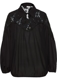 Блуза с воротником Bodyflirt Boutique, черный