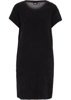 Платье-футболка из махровой ткани Bpc Bonprix Collection, черный