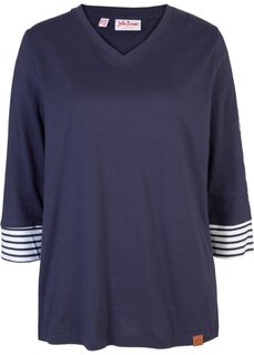Рубашка с рукавами 3/4 John Baner Jeanswear, синий