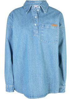Джинсовая блузка оверсайз John Baner Jeanswear, голубой