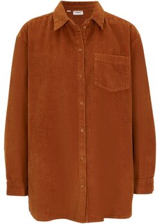 Рубашка из хлопкового вельвета Bpc Bonprix Collection, оранжевый