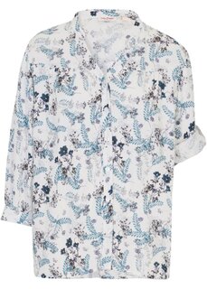 Мятая блузка с подвернутым рукавом 3/4 John Baner Jeanswear, белый