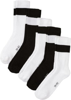 Термальные теннисные носки с внутренней махровой тканью (5 шт) из органического хлопка Bpc Bonprix Collection, белый