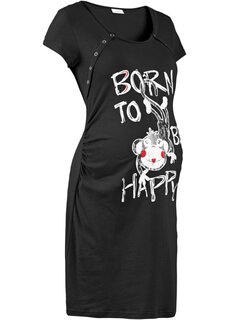 Ночная рубашка для кормления из хлопка bpc bonprix collection, черный