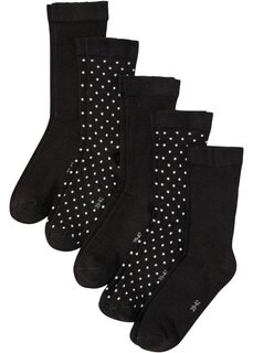 Носки с ненадавливающими манжетами (5 шт в упаковке) из натурального хлопка Bpc Bonprix Collection, черный