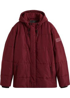 Стеганая куртка с капюшоном из переработанного полиэстера Bpc Bonprix Collection, красный