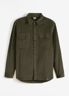 Вельветовая рубашка с длинными рукавами свободного кроя John Baner Jeanswear, зеленый