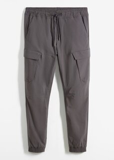 Утепленные брюки стандартного кроя без застежки с прямыми карманами-карго Rainbow, серый