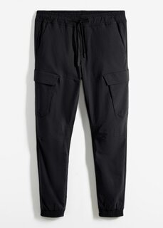 Утепленные брюки стандартного кроя без застежки с прямыми карманами-карго Rainbow, черный