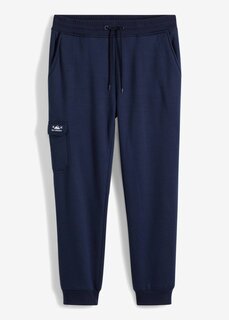 Утепленные спортивные брюки с карманами-карго и плюшевой подкладкой Bpc Bonprix Collection, синий