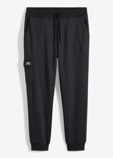 Утепленные спортивные брюки с карманами-карго и плюшевой подкладкой Bpc Bonprix Collection, черный