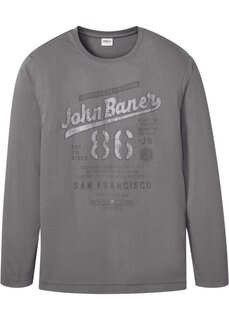 Рубашка с длинными рукавами из натурального хлопка John Baner Jeanswear, серый