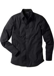 Рубашка узкого кроя из эластичной ткани Bpc Selection, черный