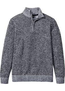 Натуральный свитер troyer из хлопка Bpc Bonprix Collection, черный