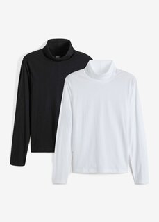 Рубашка с длинными рукавами и водолазкой (2 шт в упаковке) Bpc Bonprix Collection, черный
