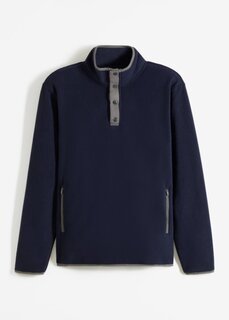Флисовая рубашка с воротником стойкой Bpc Bonprix Collection, синий