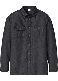 Джинсовая рубашка с длинными рукавами John Baner Jeanswear, черный