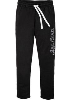 Спортивные брюки с принтом и аппликацией Bpc Bonprix Collection, черный