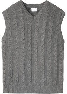 Жилет-свитер косой вязки Bpc Selection, серый