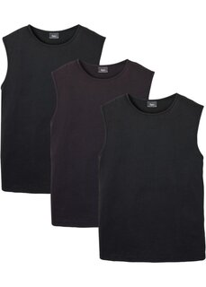 Мышечная рубашка (3 шт) Bpc Bonprix Collection, черный