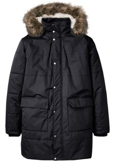 Длинная зимняя стеганая куртка из переработанного полиэстера Bpc Bonprix Collection, черный