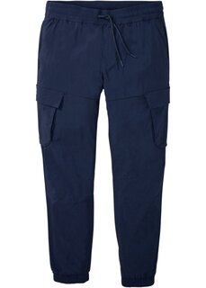 Эластичные брюки без застежки стандартного кроя с прямыми карманами-карго Rainbow, синий