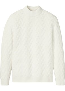 Структурный свитер с воротником-стойкой Bpc Bonprix Collection, белый