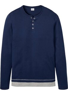 Рубашка с длинными рукавами 2-в-1 из натурального хлопка John Baner Jeanswear, синий