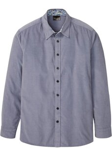 Рубашка с длинными рукавами из тонкого вельвета Bpc Selection, синий